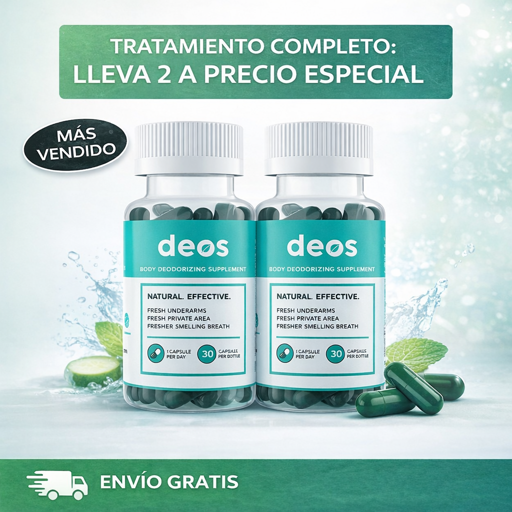 Suplemento Desodorante Corporal DEOS: Frescura Interna para Axilas, Aliento y Zonas Íntimas (30 Cápsulas)