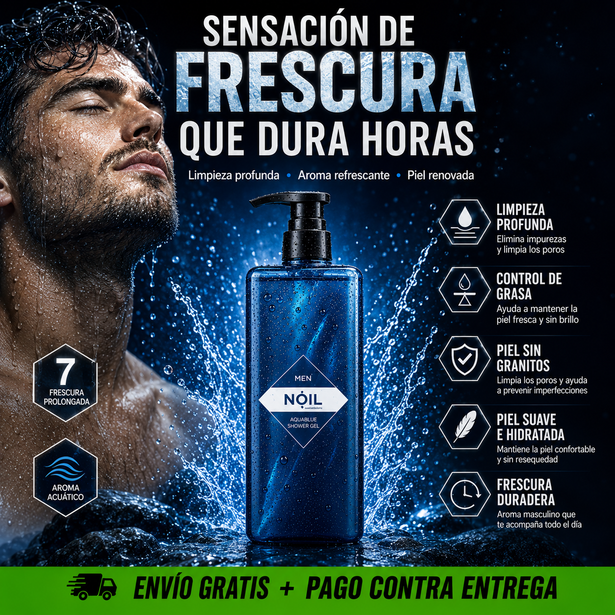 NOIL Gel Corporal™ | Aroma Refrescante y Cuidado Diario + Espalda Reluciente