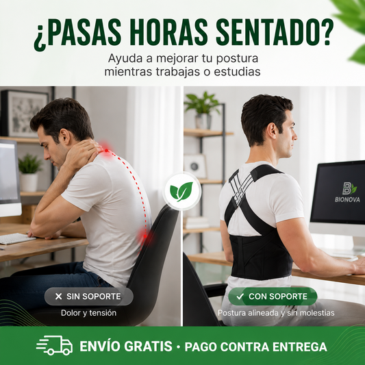 🟢 CORRECTOR DE POSTURA™ | SOPORTE ERGONÓMICO AJUSTABLE