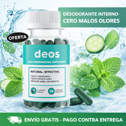Suplemento Desodorante Corporal DEOS: Frescura Interna para Axilas, Aliento y Zonas Íntimas (30 Cápsulas)