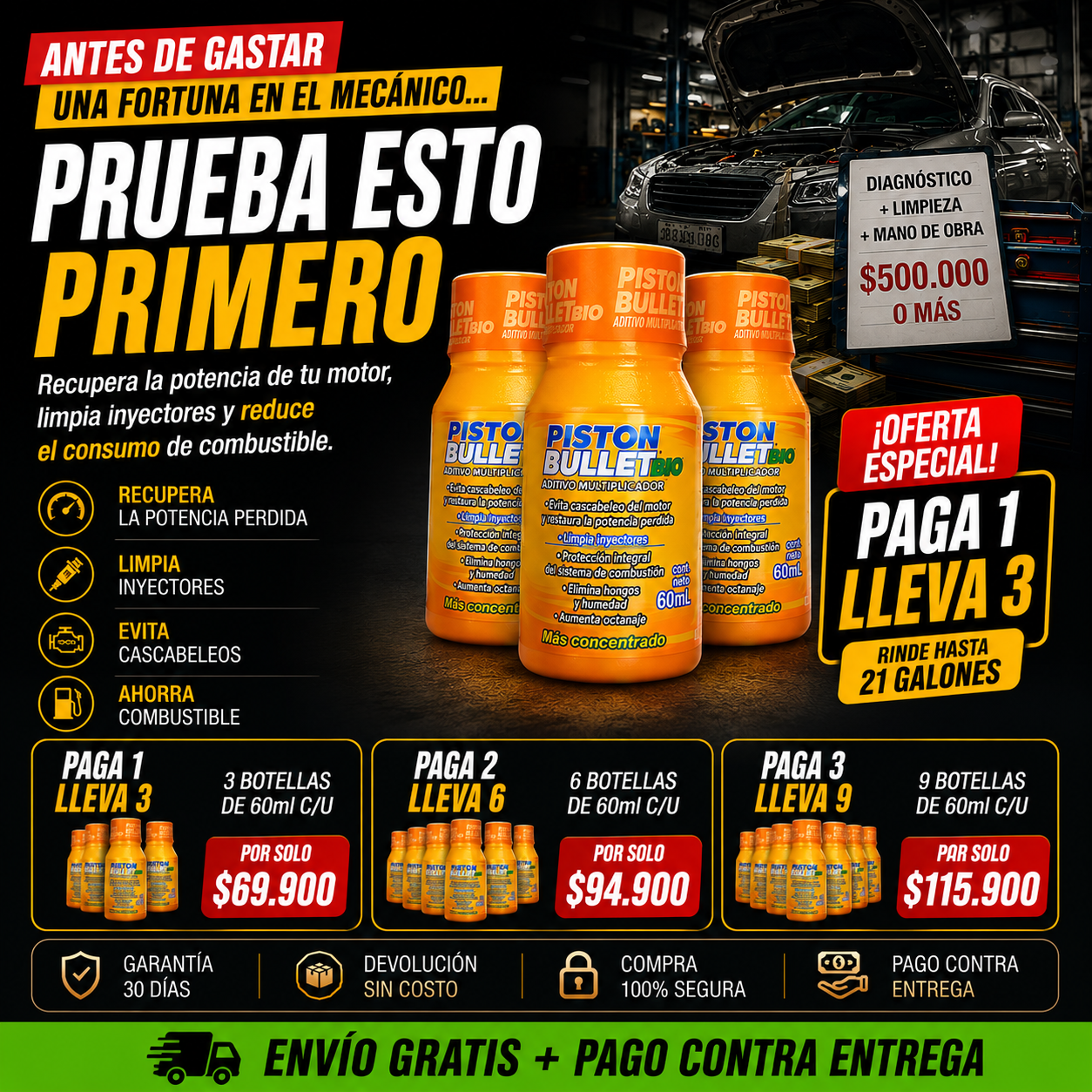 Piston Bullet ORIGINAL™: Recupera la Potencia de tu Motor