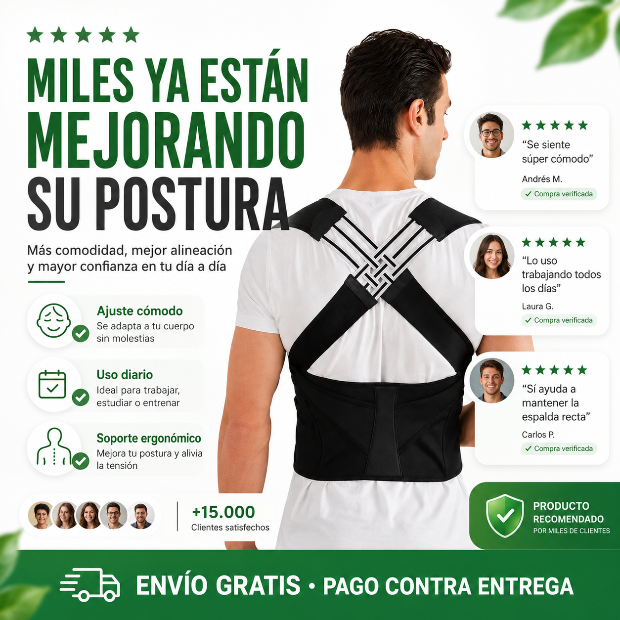🟢 CORRECTOR DE POSTURA™ | SOPORTE ERGONÓMICO AJUSTABLE