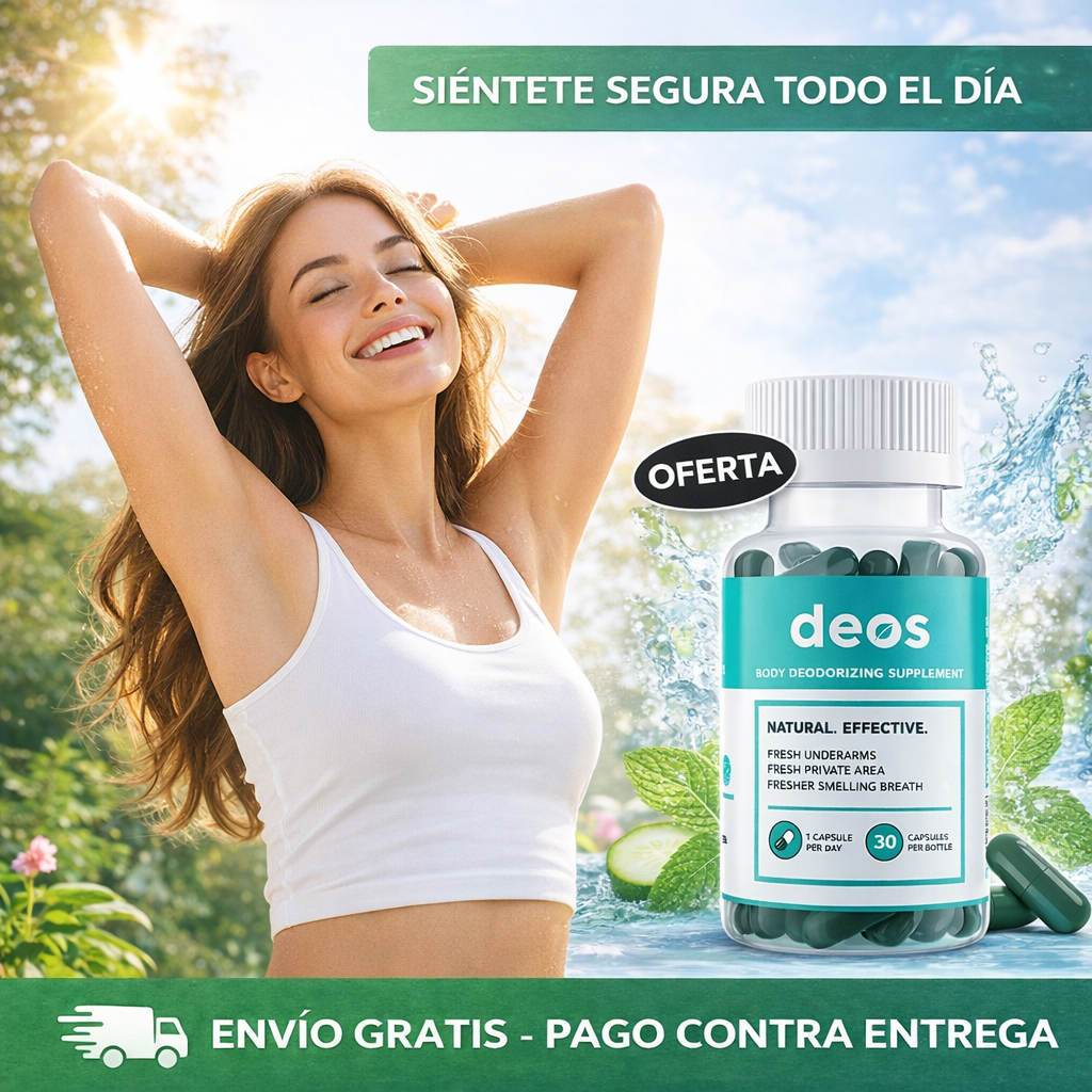 Suplemento Desodorante Corporal DEOS: Frescura Interna para Axilas, Aliento y Zonas Íntimas (30 Cápsulas)