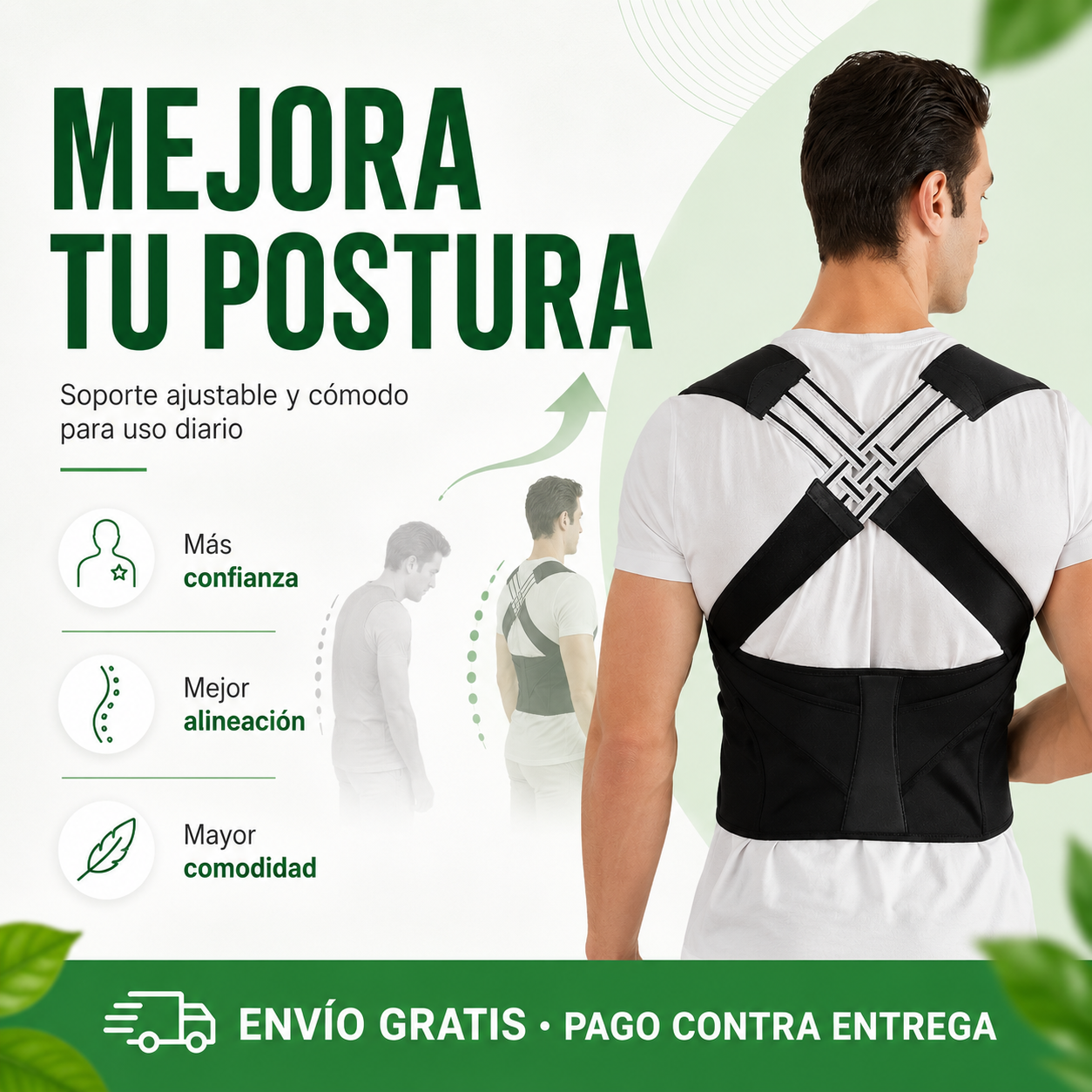 🟢 CORRECTOR DE POSTURA™ | SOPORTE ERGONÓMICO AJUSTABLE