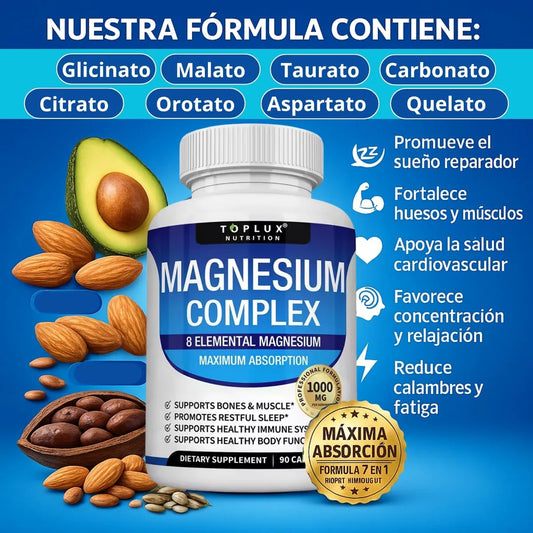 Magnesium Complex 8-en-1 - Sueño Profundo y Energía(90 Cápsulas)