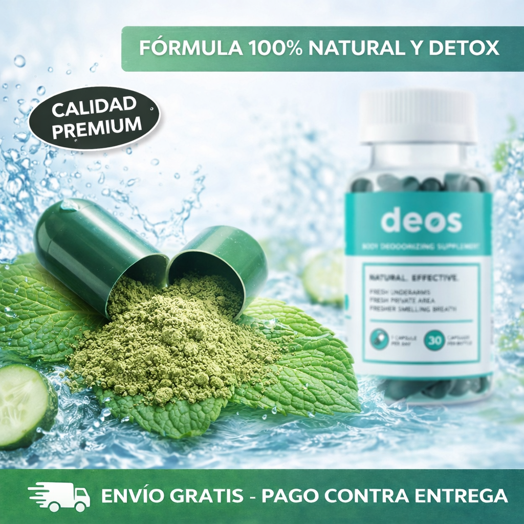 Suplemento Desodorante Corporal DEOS: Frescura Interna para Axilas, Aliento y Zonas Íntimas (30 Cápsulas)