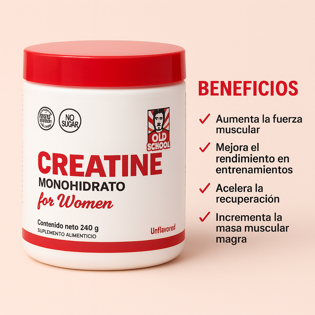 Creatina Monohidratada Premium para Mujer (240g)